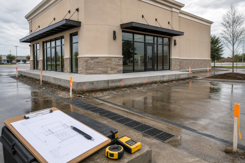 Commercial foundation maintenance inspection in Beaumont