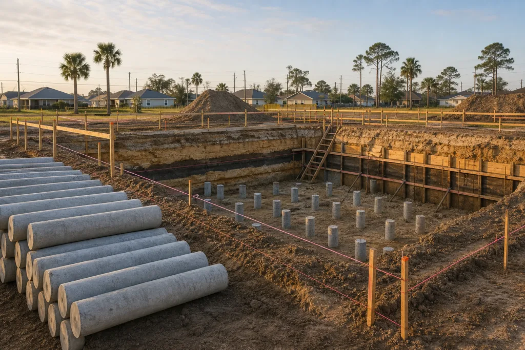 Pressed concrete piling evaluation in Beaumont